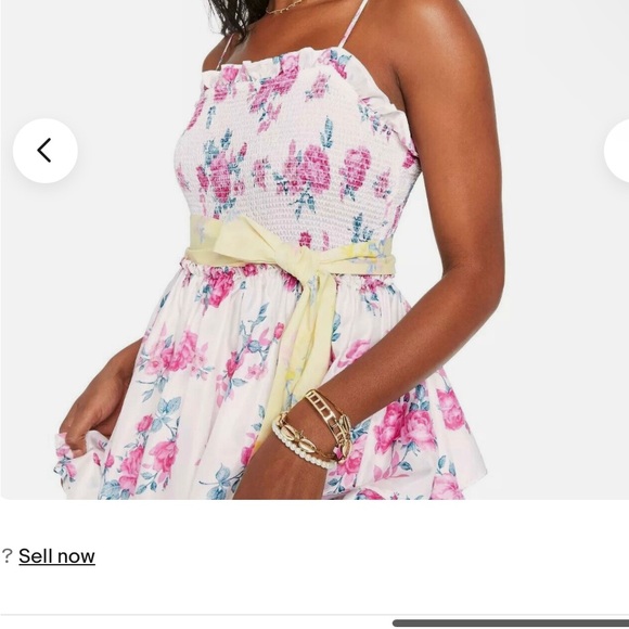 Loveshackfancy Elise Smocked Tiered Dress Womens Target Floral Ivory Pink - Picture 3 of 6